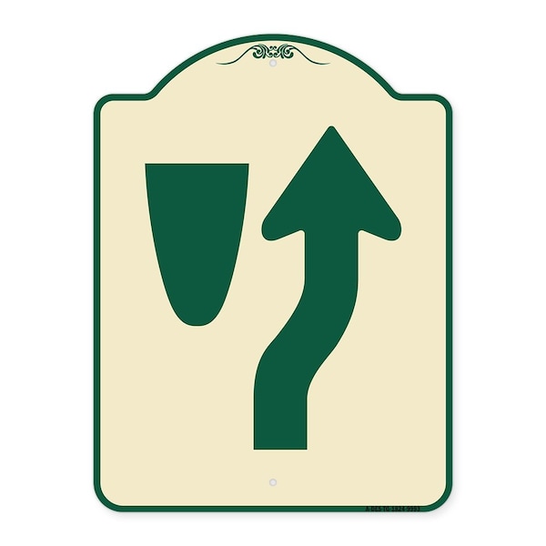 Signmission Designer Series-Beware Of Curb Graphic Tan & Green Heavy-Gauge Aluminum, 24" x 18", TG-1824-9993 A-DES-TG-1824-9993 - main